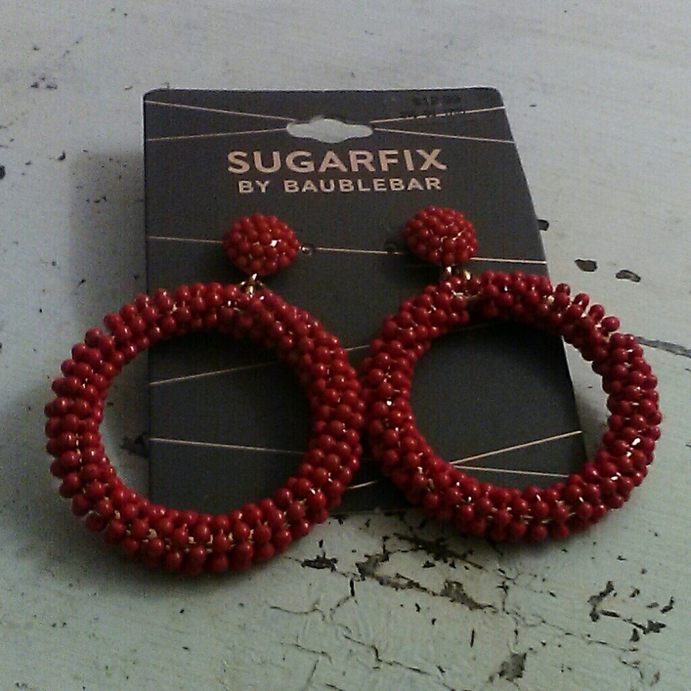 Sugarfix red beaded earrings